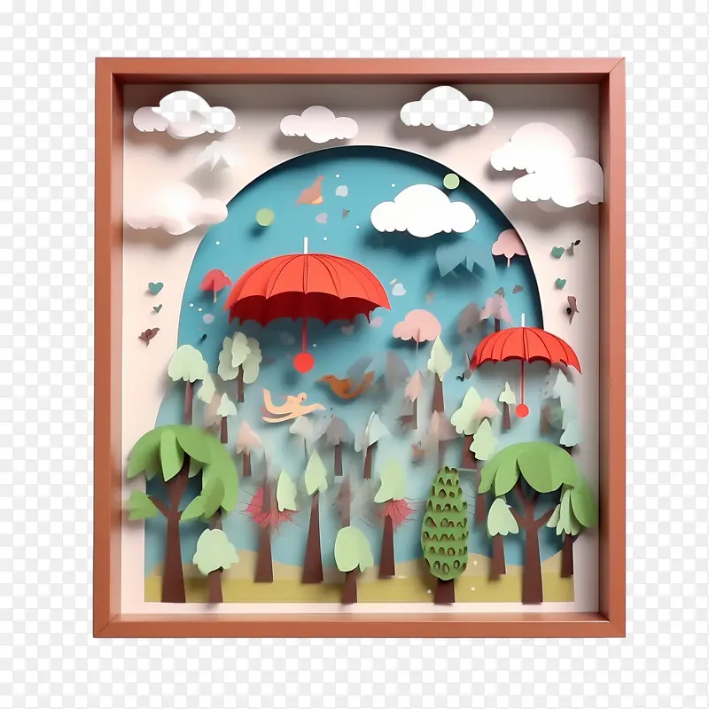 雨季-雨季风景树木云日落