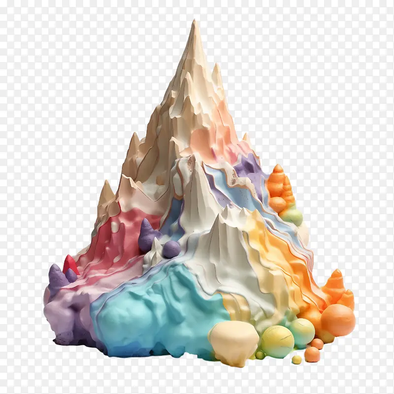 冰淇淋山-冰淇淋山山水彩异想天开多彩