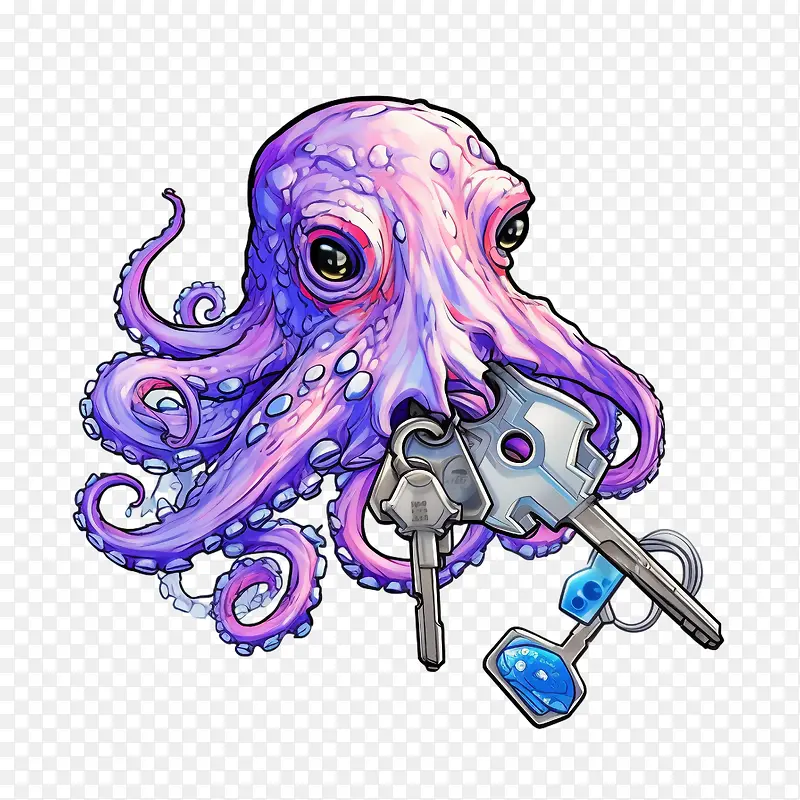 章鱼-章鱼章鱼钥匙海洋生物钥匙
