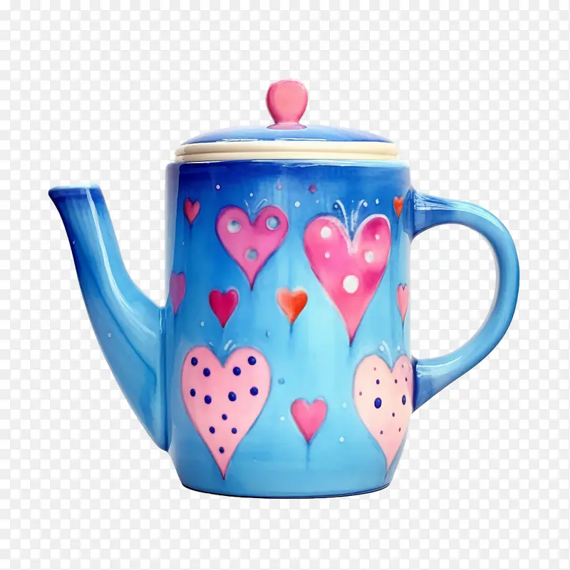 茶壶-茶壶心蓝色多彩俏皮