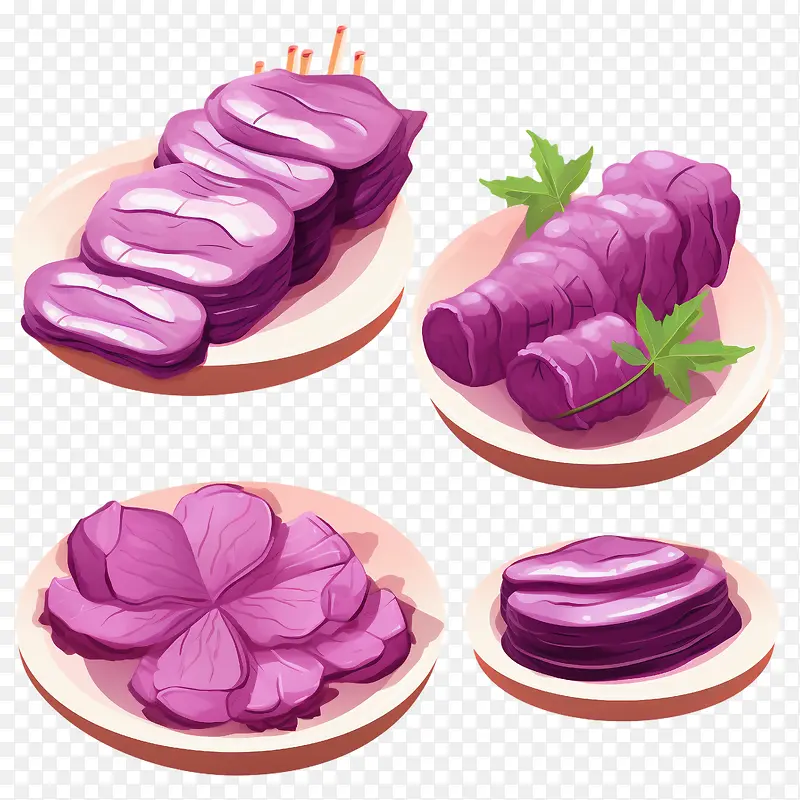 红薯-红薯粉红食品切片蔬菜
