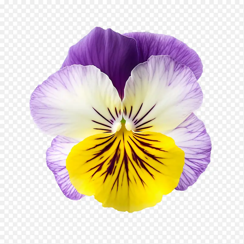 三色堇花-三色堇花花紫色黄色花瓣