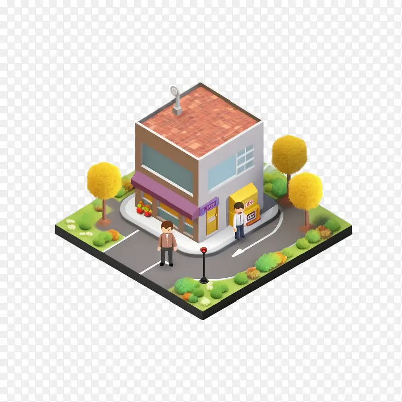 办公室-办公楼街道商店的人