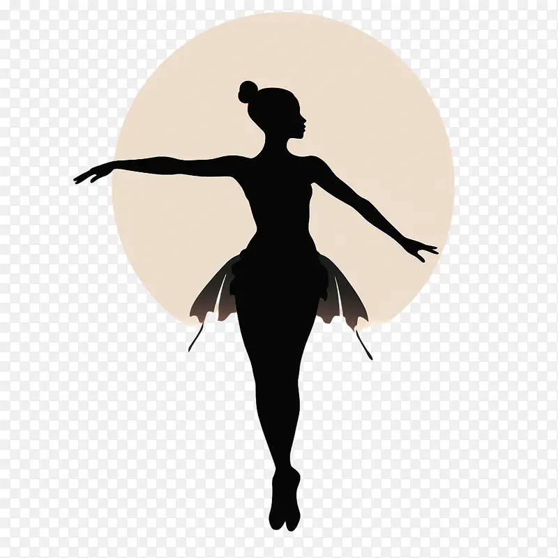 跳舞的女孩-跳舞的女孩芭蕾舞演员舞蹈剪影月光