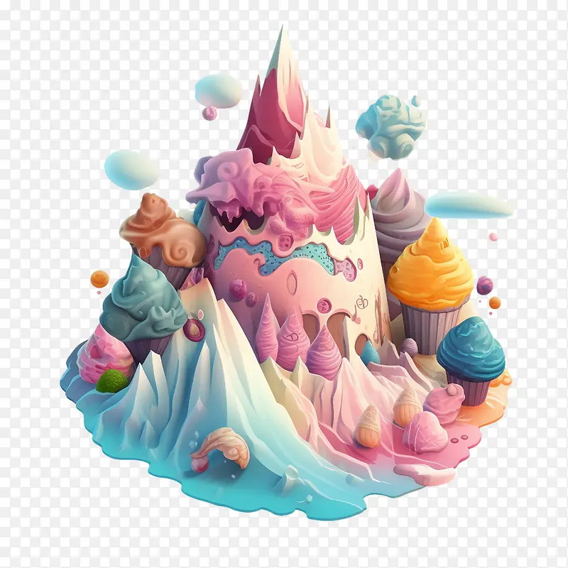 冰淇淋山-冰淇淋