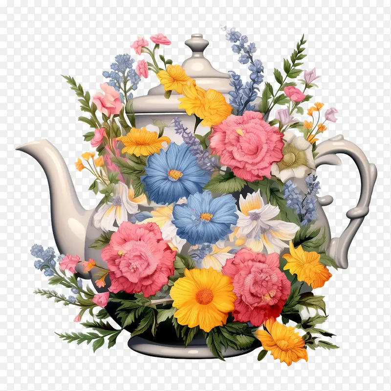 茶壶-茶壶花茶壶多彩花艺