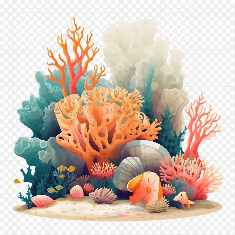 珊瑚礁-珊瑚礁水族馆珊瑚礁鱼海洋植物