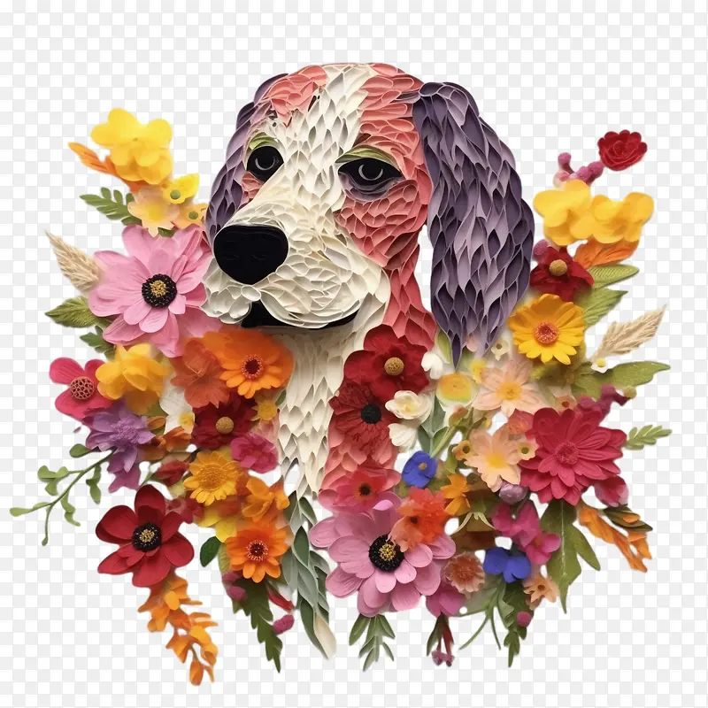 狗-狗狗花项圈耳朵