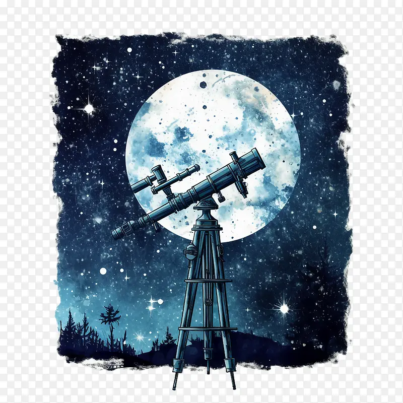太空观测站-太空观测站太空探索日观星望远镜夜空
