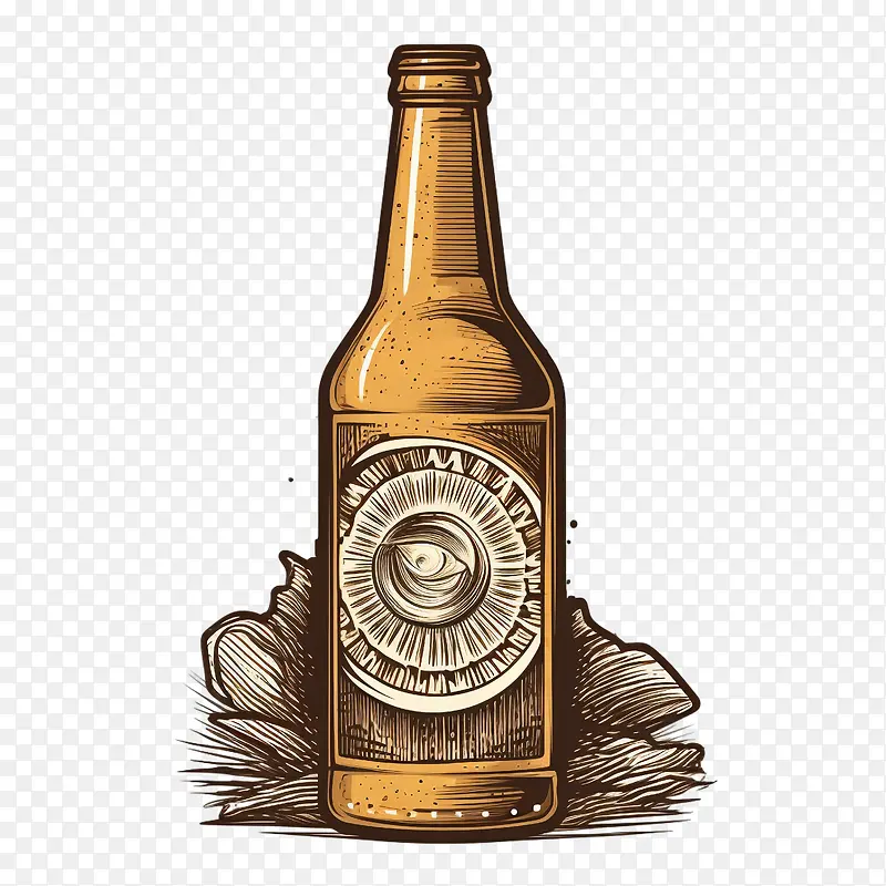 啤酒瓶-啤酒瓶啤酒棕色液体