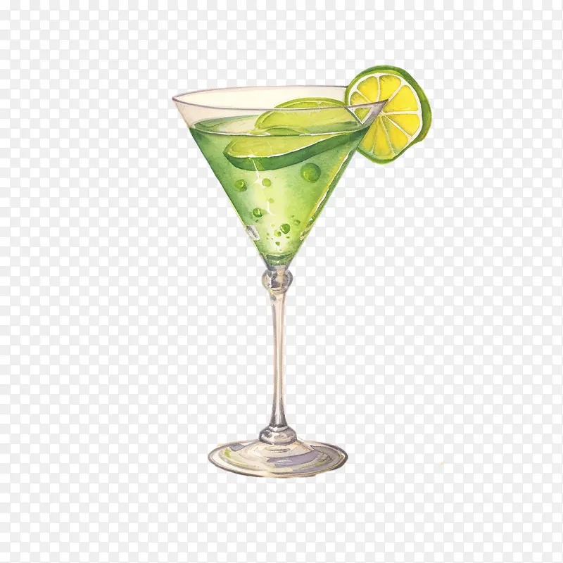 酸橙鸡尾酒-酸橙鸡尾酒鸡尾酒饮料马提尼鸡尾酒装饰