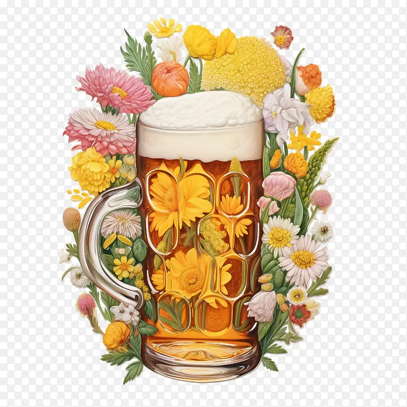 啤酒-啤酒花园鲜花杯啤酒