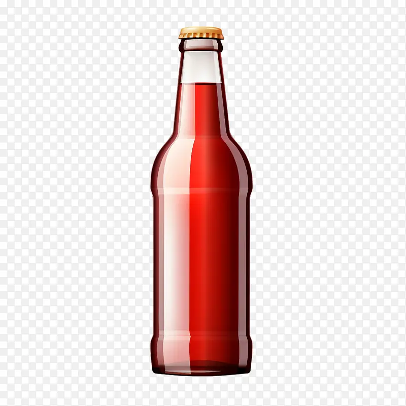 啤酒瓶-啤酒瓶红色玻璃瓶饮料液体