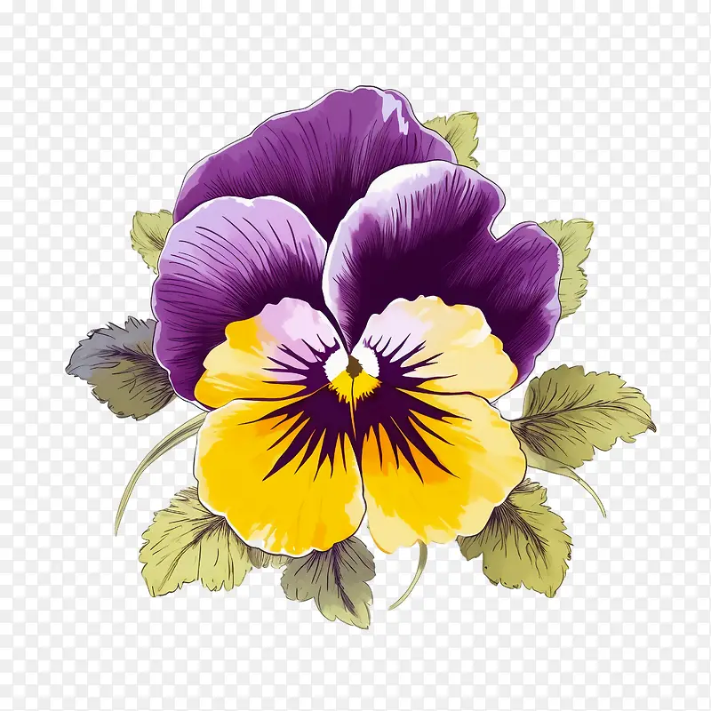 三色堇花-三色堇花三色堇花紫黄色