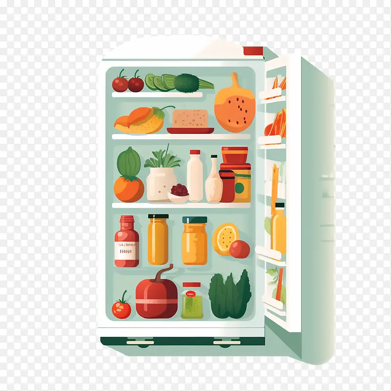 冰箱-冰箱冰箱食品水果蔬菜