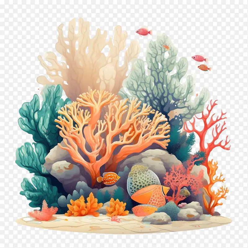 珊瑚礁-珊瑚礁海洋生物珊瑚礁热带鱼多彩