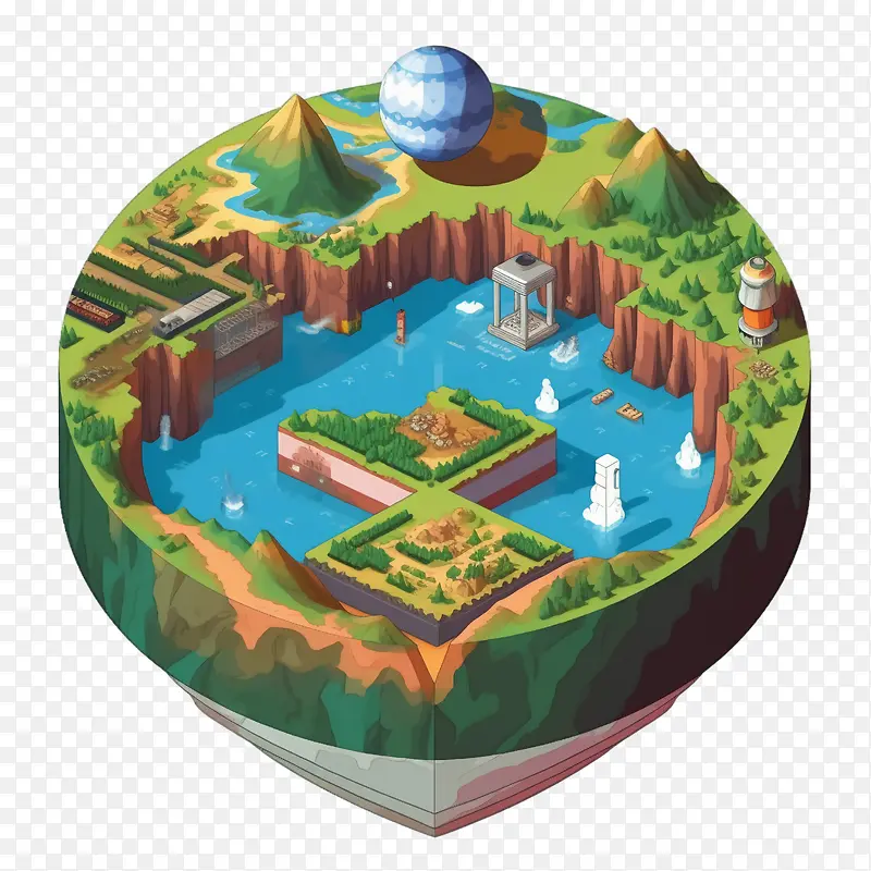 剖面图-剖面图景观平水岛
