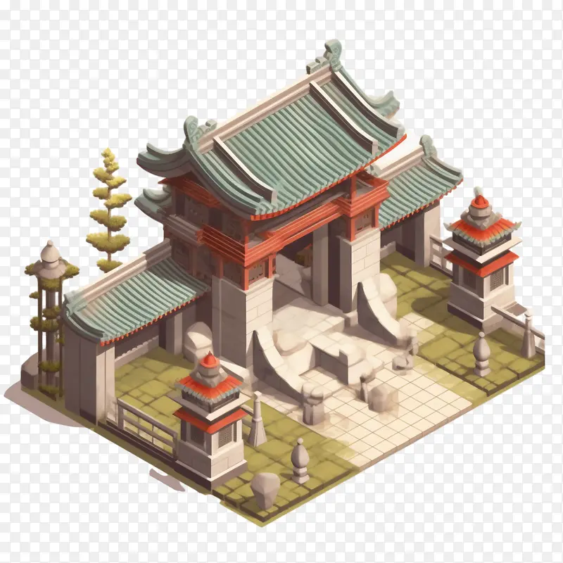 日本门-日本门寺庙建筑中国宝塔