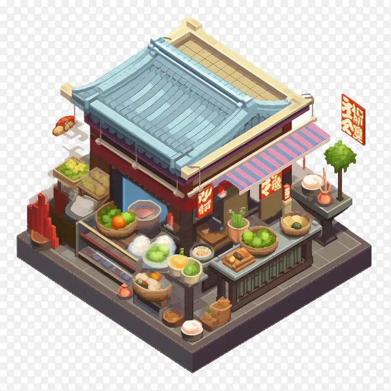 日本建筑-日本建筑餐厅美食街美食亚洲美食