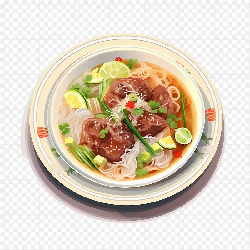 面条-面条辣牛肉面汤