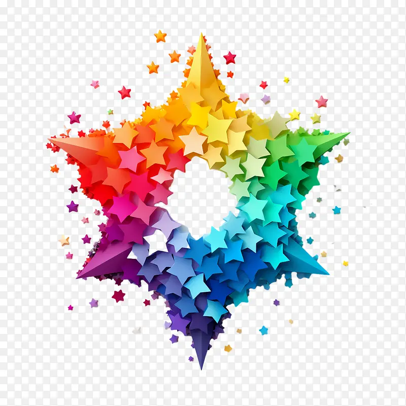 彩虹形状-彩虹形状星星星尘多彩空间