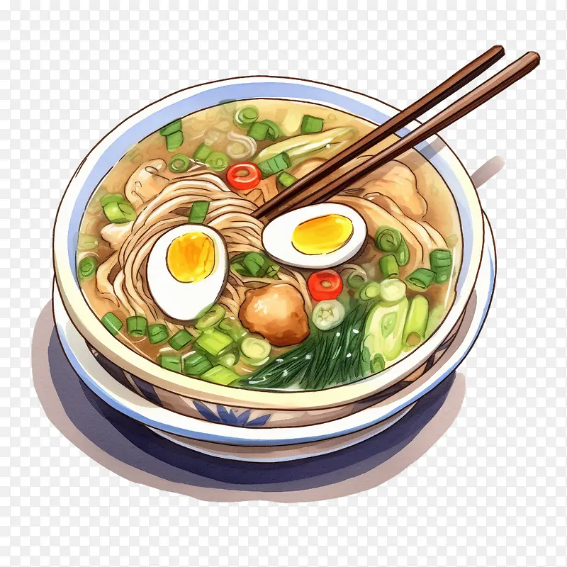 面条-面条拉面面条汤筷子鸡蛋