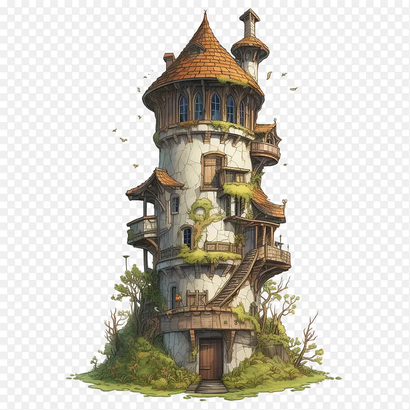 巫师塔-巫师塔童话哥特式中世纪城堡