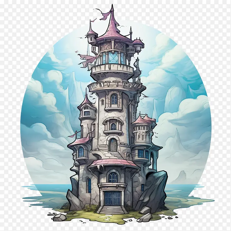 巫师塔-巫师塔城堡童话幻想中世纪