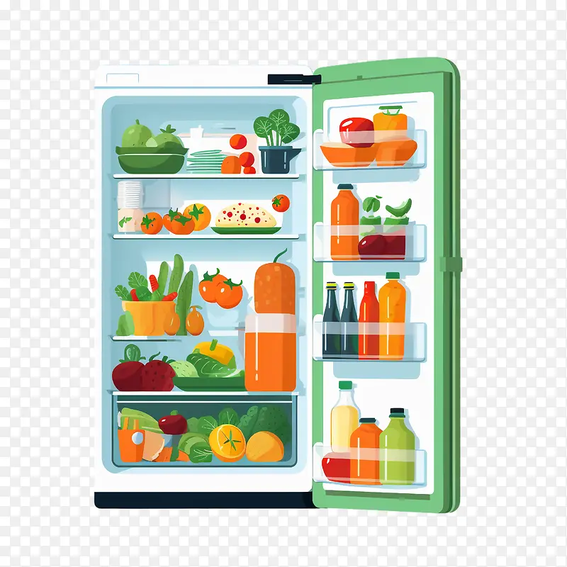 冰箱-冰箱开放式冰箱冰箱厨房用具食物储存