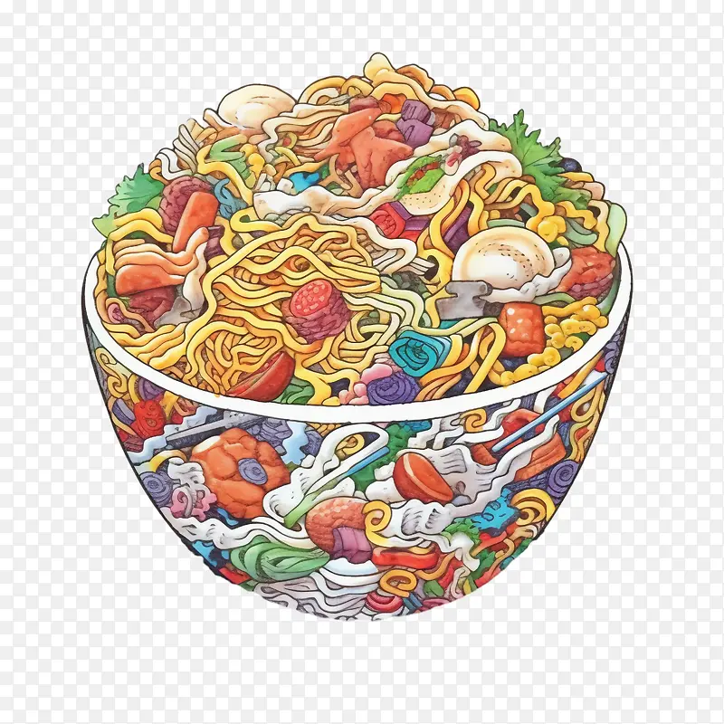 涂鸦面条-涂鸦面条面条拉面汤亚洲