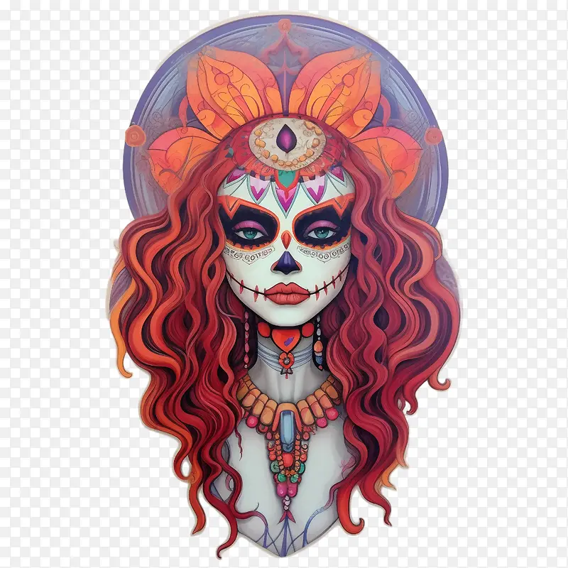 skelitacalaveras-skelitacalaveras女人糖头骨脸装饰