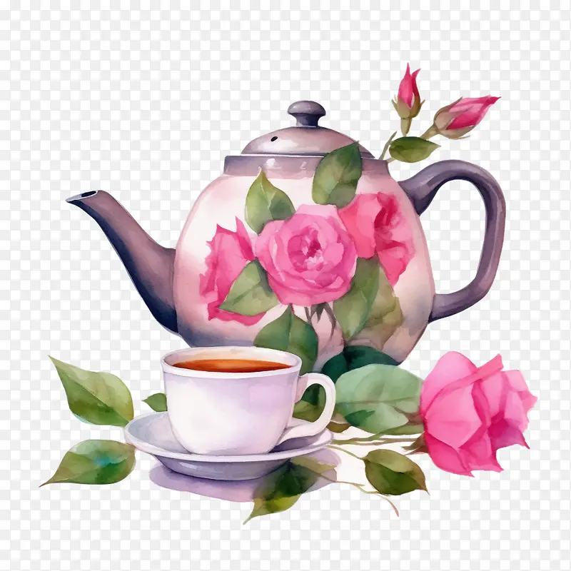 茶壶-玫瑰花瓣