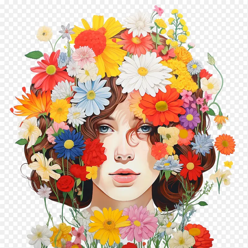 花艺女孩-花艺女孩美丽多彩的花艺花朵