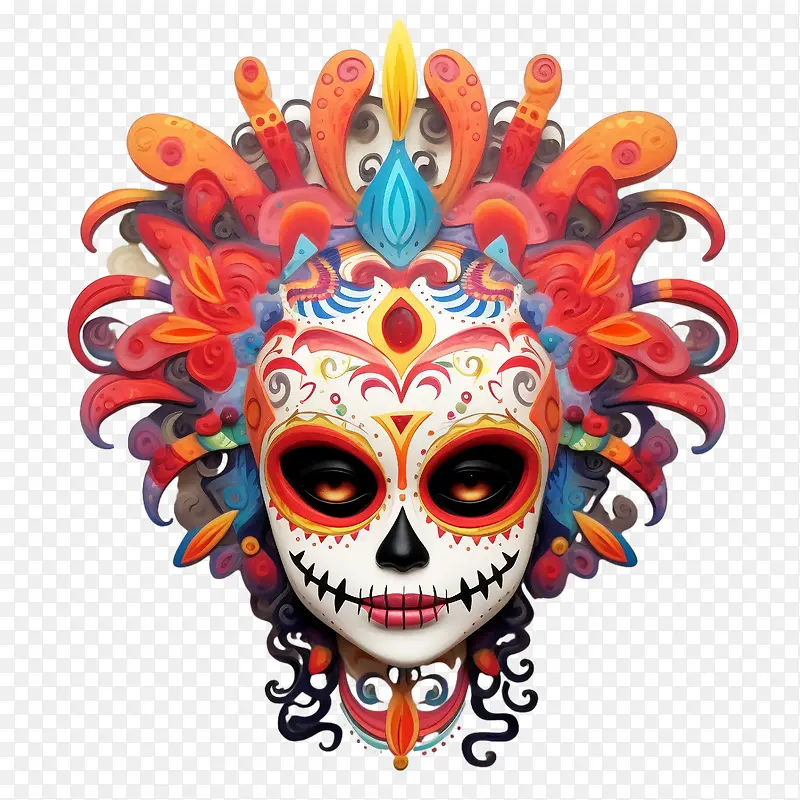 skelitacalaveras-skelitacalaveras头饰头骨脸部彩绘亡灵节