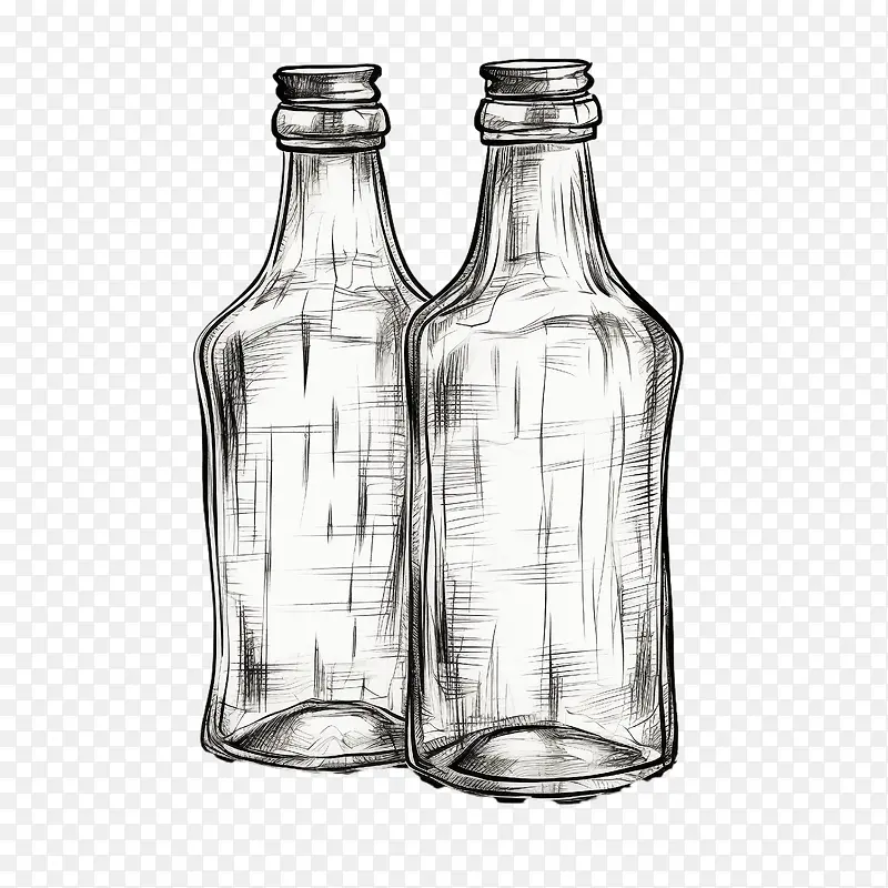 素描啤酒瓶-素描啤酒瓶啤酒瓶玻璃瓶伏特加