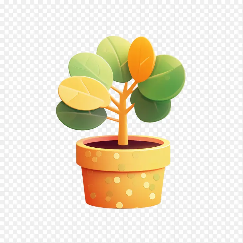 橡胶植物-橡胶植物树花盆黄色