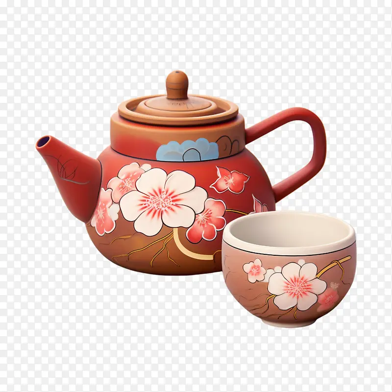 茶壶-茶壶茶壶茶具红色陶瓷