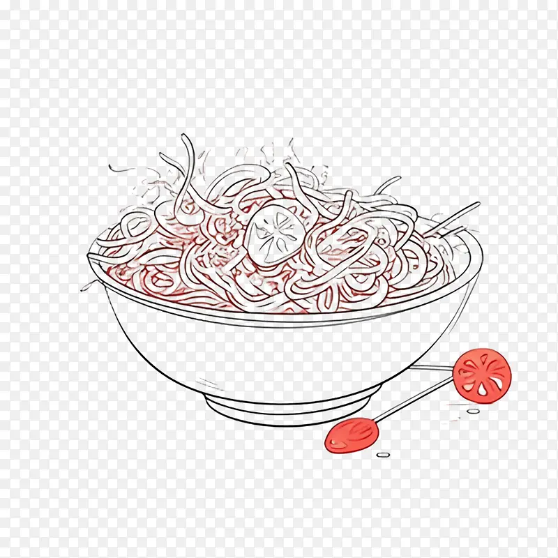 涂鸦面条-涂鸦面条红豆黑碗勺辣