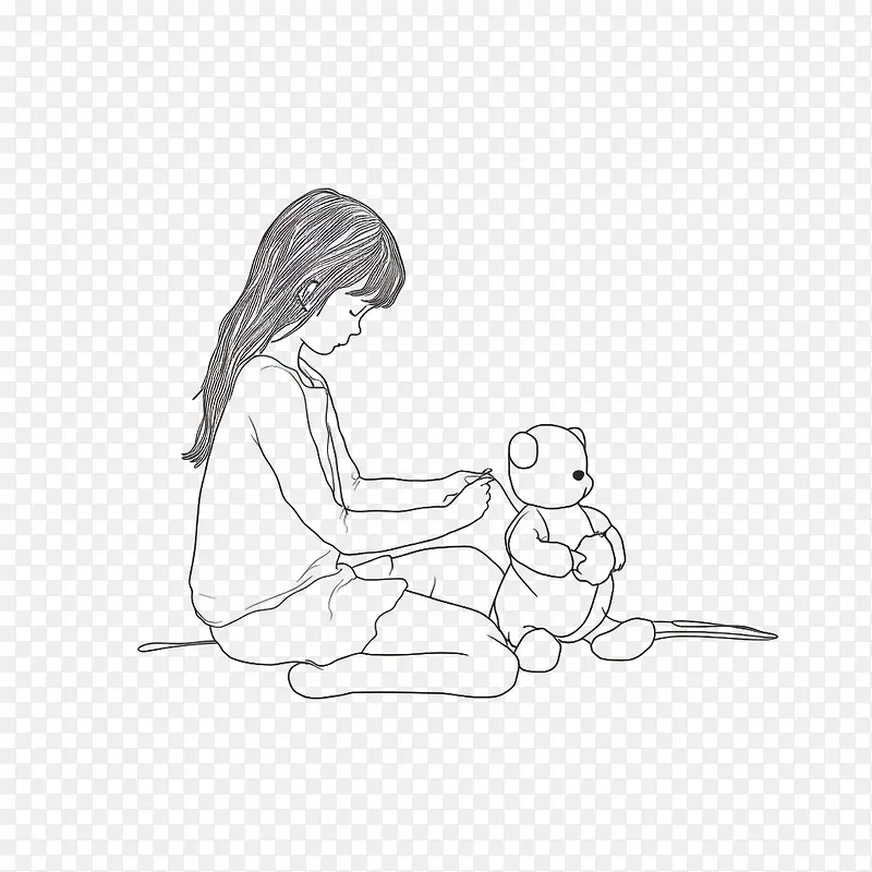 女孩-女孩画孩子母亲