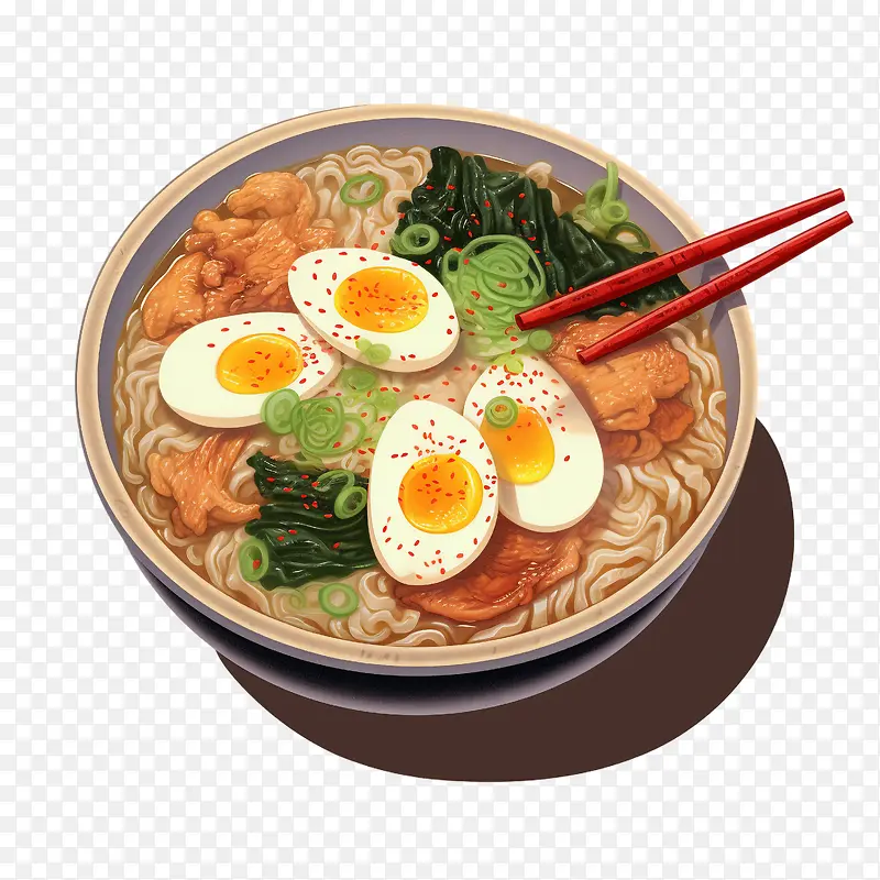面条-面条拉面面条汤鸡肉