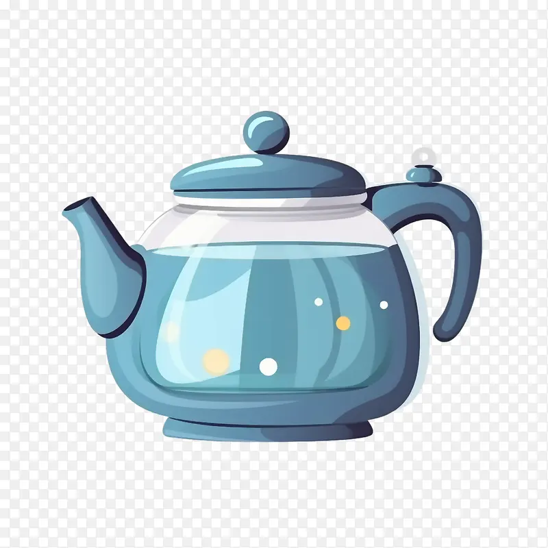 茶壶-茶壶茶壶蓝色玻璃手柄