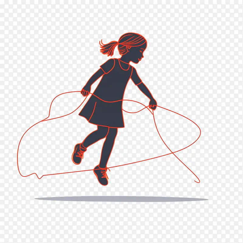 一行女孩-一行女孩可爱的女孩人跳绳运动