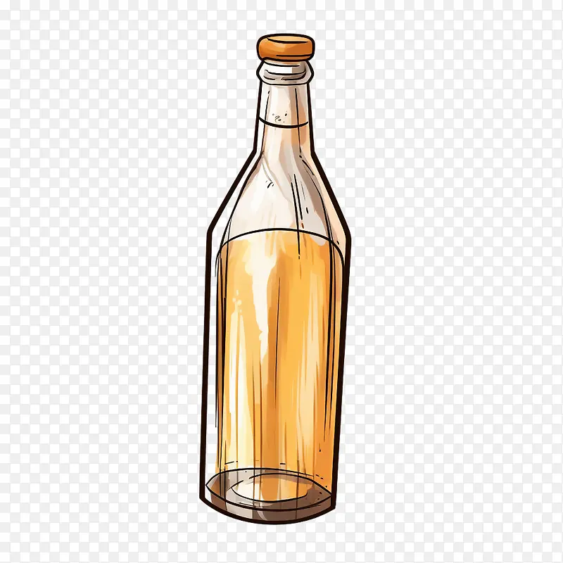 啤酒瓶-啤酒瓶玻璃瓶棕色液体静物简约