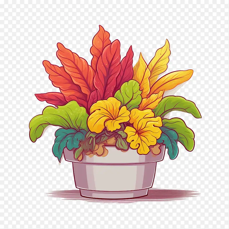巴豆植物-花盆