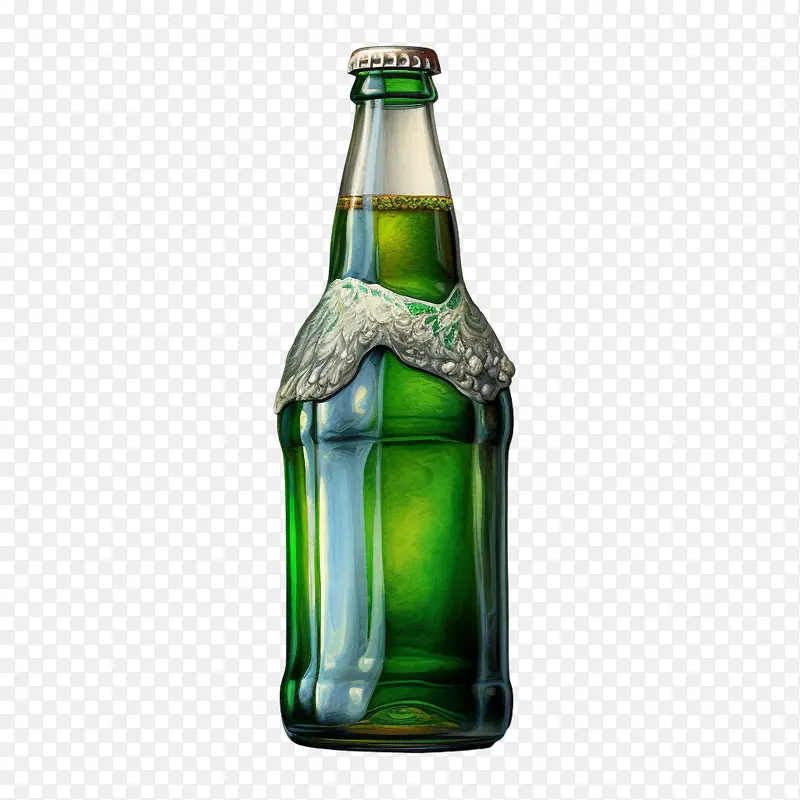 啤酒瓶-啤酒瓶瓶绿色啤酒液体
