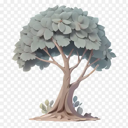 抽象树-抽象树植物树叶绿色