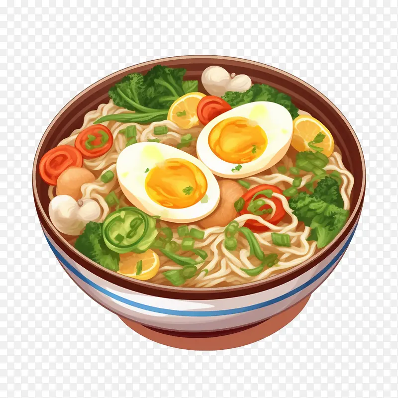 面条-面条拉面面条蔬菜鸡蛋