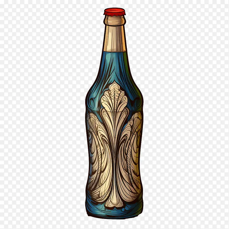 啤酒瓶-啤酒瓶瓶蓝色华丽金属