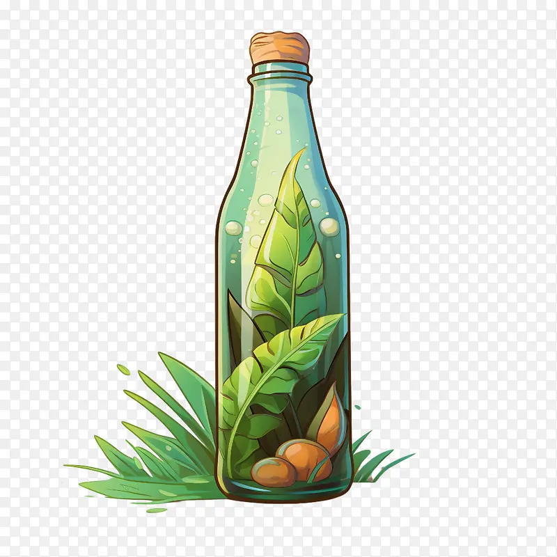 啤酒瓶-啤酒瓶水绿色植物瓶