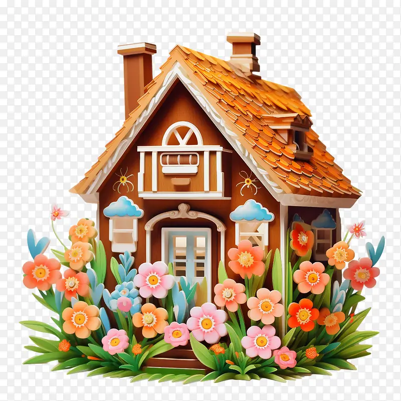 姜饼屋-姜饼屋小屋鲜花花园房子
